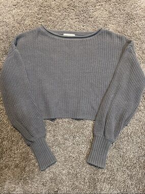 Urban Outfitters Gray Cropped Knit Sweater